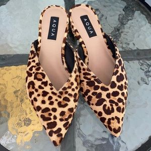 Brand New Real Fur Aqua Slip Ons